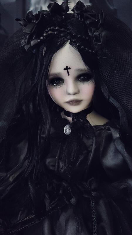 Obscura Queen bambola Sposa goth 48 cm.