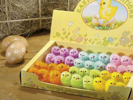 Pulcini decorativi colorati e modellabili