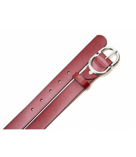 Cintura vera pelle con fibbia metallica e in tinta unita