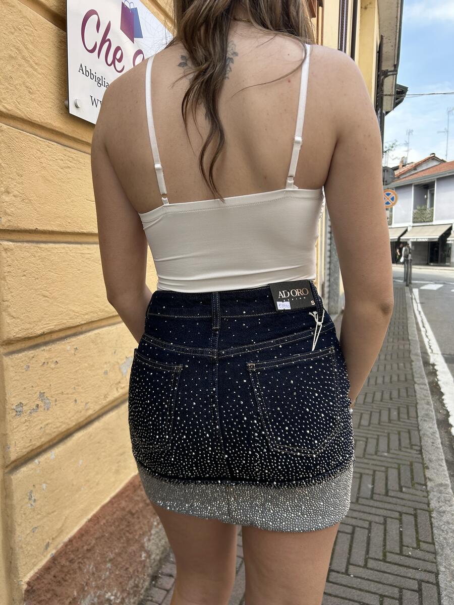 NOVITÀ Mini gonna in denim con risvolto SHINE
