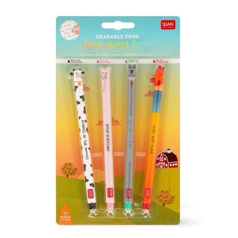 Set di 4 Penne Gel Cancellabili - Erasable Pen