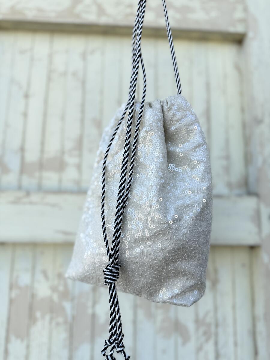 Secchiello  paillettes bianco