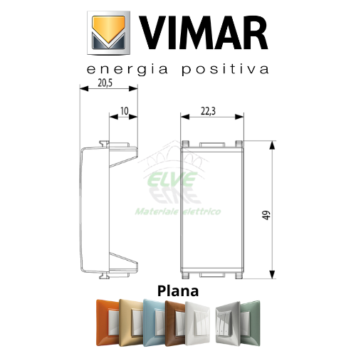 VIMAR - 14041 PLANA Copriforo bianco