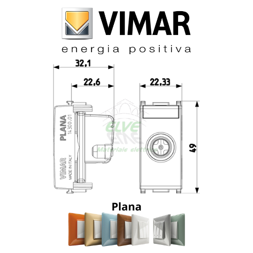 VIMAR - 14300.01 PLANA Presa tv-radio-sat diretta bianco