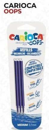 CARIOCA OOPS REFIL 0,7 mm SET DA 3 PEZZI
 [Confezione da 12 Set da 3 pezzi]