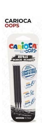 CARIOCA OOPS REFIL 0,7 mm SET DA 3 PEZZI
 [Confezione da 12 Set da 3 pezzi]