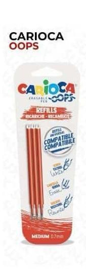 CARIOCA OOPS REFIL 0,7 mm SET DA 3 PEZZI
 [Confezione da 12 Set da 3 pezzi]
