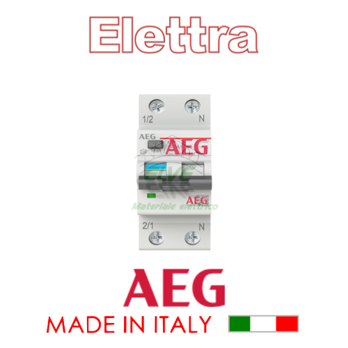AEG - DN45C10/AC30 Interruttore magnetotermico differenziale 1P+N 10A 0,03A AC 4,5KA 2M