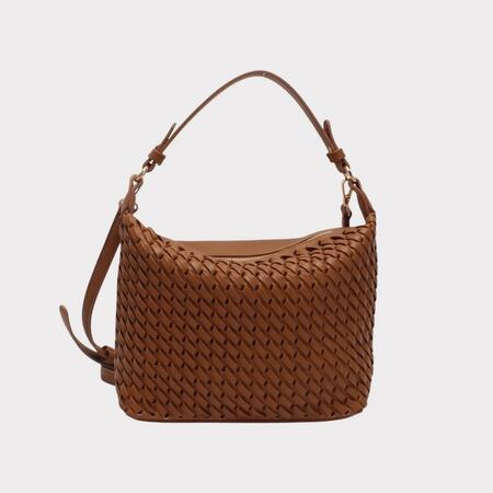 Borsa classica con doppia tracolla, effetto intrecciato