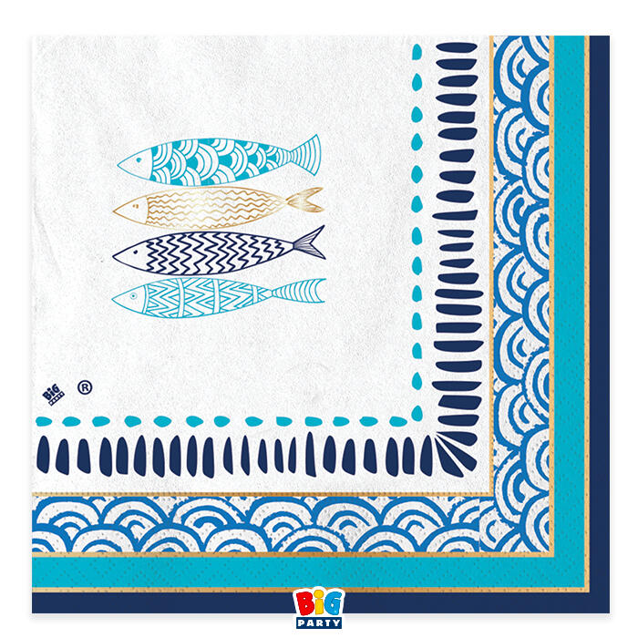 Marine Piatto in Carta cm. 25 Conf. 8 pezzi
