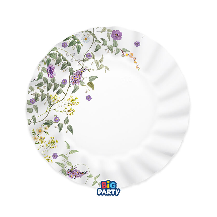Flower Garden Piatto in Carta Diam.20 cm Conf. 6 pezzi