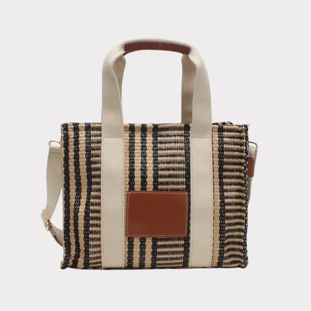 Borsa shopper classica con tracolla, effetto trapuntato