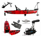 Kayak a Motore di prua Haswing Cayman 55lb con GPS + Pedali divisibile Big Mama Triken 330 live S, con ruote e vasca del vivo
