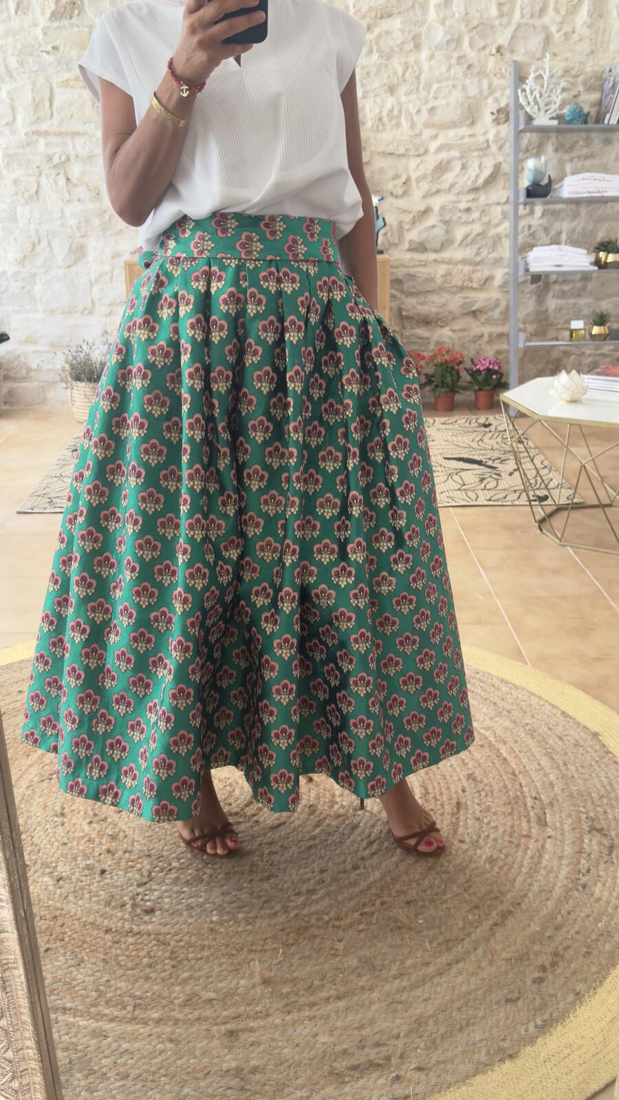 Maxi gonna Green Duchesse