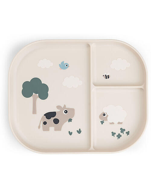 Piatto con scomparti Tiny Farm - Colori assortiti