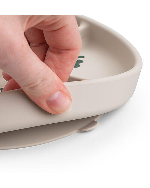 Piatto in silicone con scomparti Tiny Farm - Sabbia