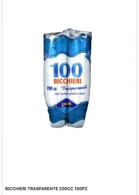 IMB BICCHIERI TRASP. 200 CC DA 100 pezzi