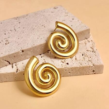 Orecchini a spirale in acciaio inossidabile dorato