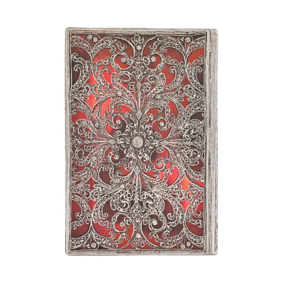Agenda settimanale 2026 Paperblanks "Granato" – Collezione Filigrana d’Argento – Mini Flexi