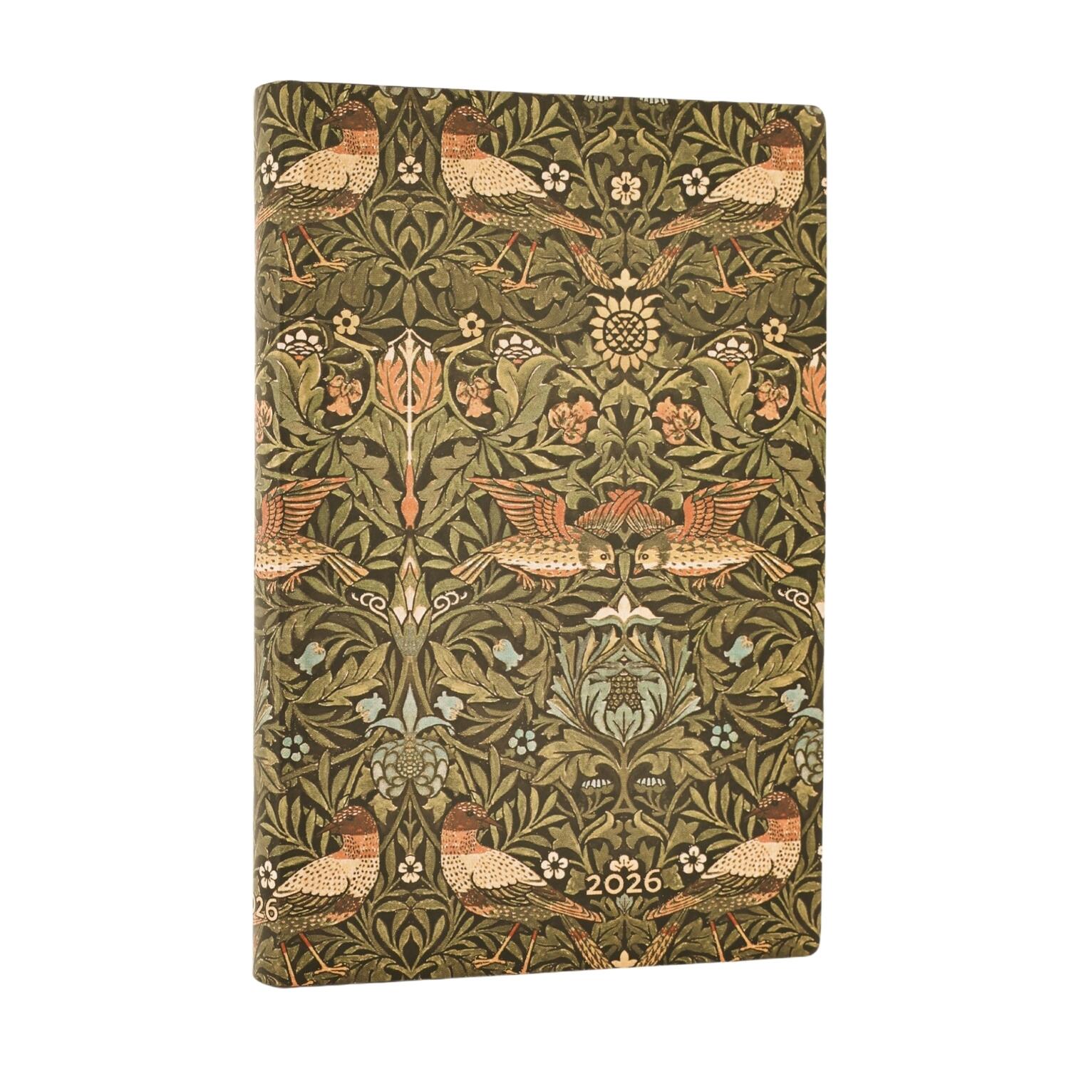 Agenda settimanale 2026 Paperblanks "Morris Uccelli" – Mini Flexi