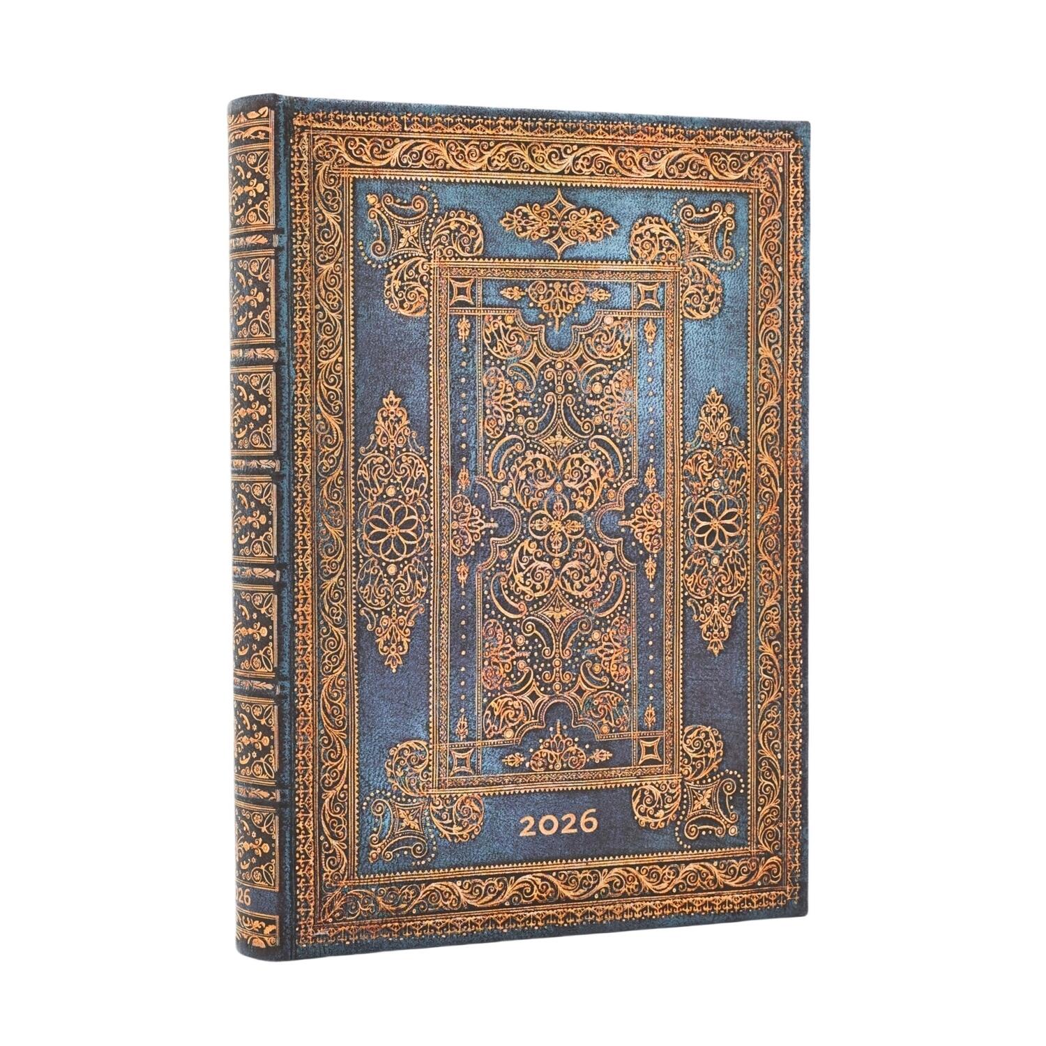 Agenda giornaliera 2026 Paperblanks Blu Lussuoso – Midi
