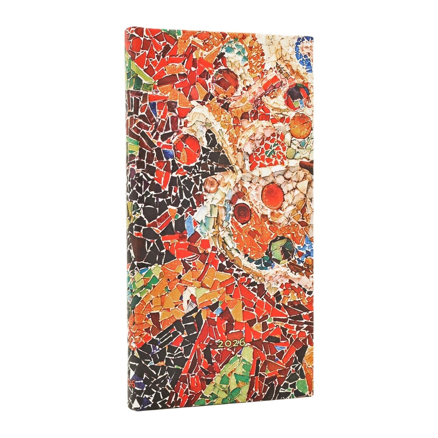 Agenda settimanale 2026 Paperblanks  "Il Sole, Gaudí" – Edizione Mosaici di Gaudí – Slanciato