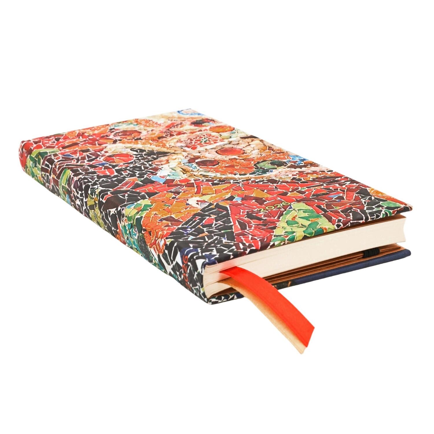 Agenda settimanale 2026 Paperblanks  "Il Sole, Gaudí" – Edizione Mosaici di Gaudí – Slanciato