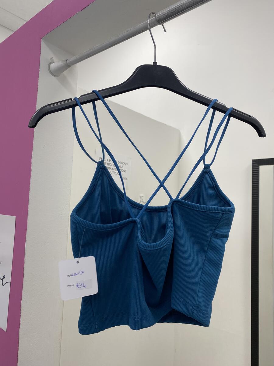 NOVITÀ Crop top a costine incrocio