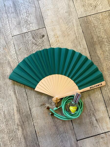 Ventaglio profumabile con fragranza inclusa, colore verde