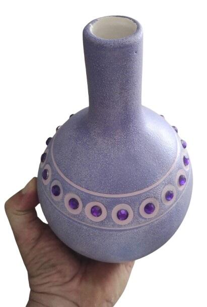 Vaso Bottiglia con Zirconi Lilla DH021004 – Finitura Satinata Made in Italy
