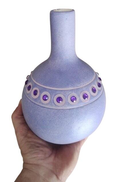 Vaso Bottiglia con Zirconi Lilla DH021004 – Finitura Satinata Made in Italy