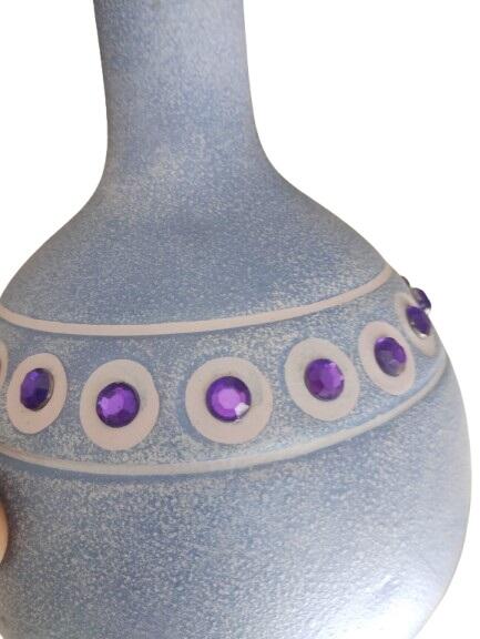 Vaso Bottiglia con Zirconi Lilla DH021004 – Finitura Satinata Made in Italy