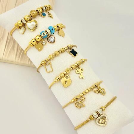  Braccialetti in Acciaio Inossidabile Ciondoli Moda