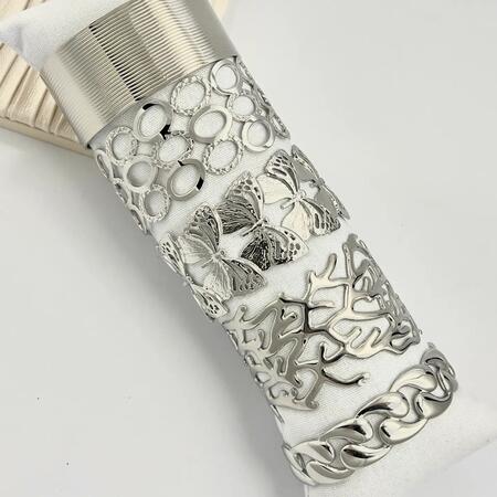 Bracciali Rigidi Argentati Grandi Alla Moda