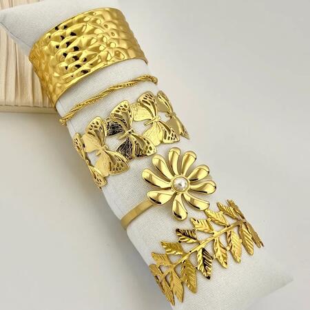 Bracciali Rigidi Dorati Grandi Alla Moda