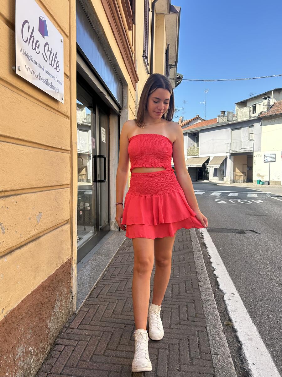 NOVITÀ Coordinato top a fascia & gonna a balze