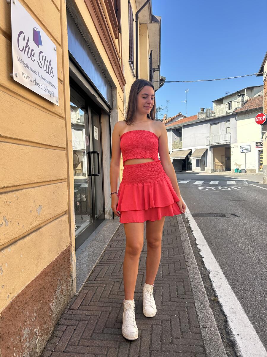 NOVITÀ Coordinato top a fascia & gonna a balze