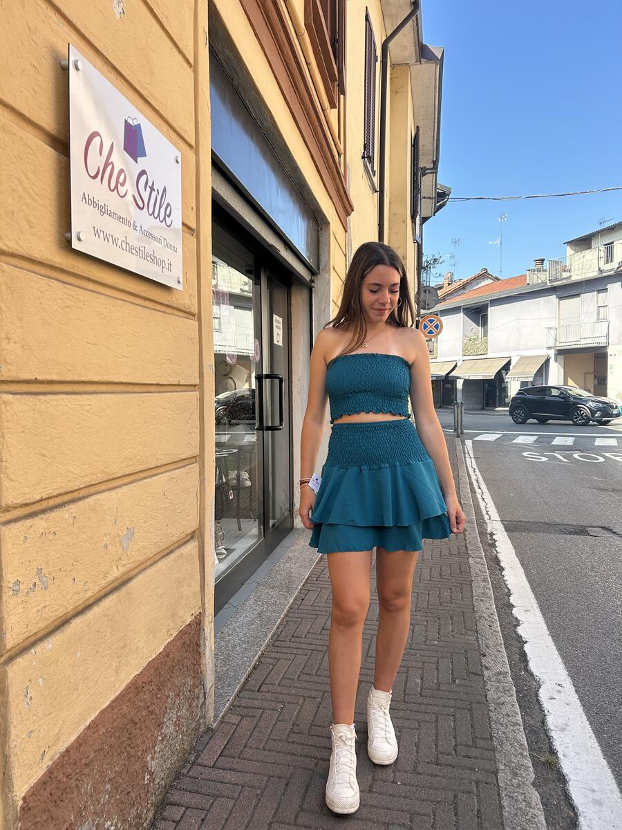 NOVITÀ Coordinato top a fascia & gonna a balze