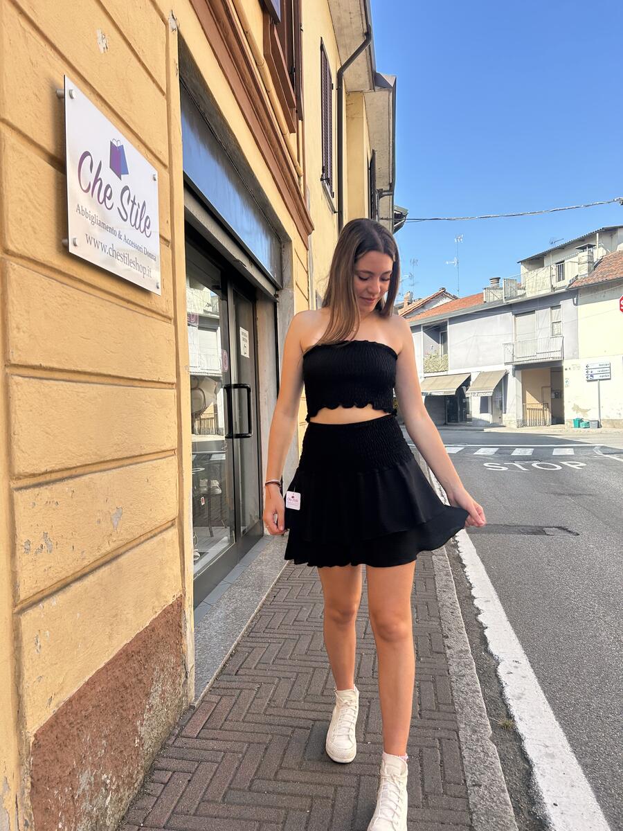 NOVITÀ Coordinato top a fascia & gonna a balze