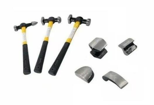 KIT ATTREZZI PER CARROZZIERE DA RIPARAZIONE CARROZZERIA COMPLETO DI 3 MARTELLI E 4 TASSI