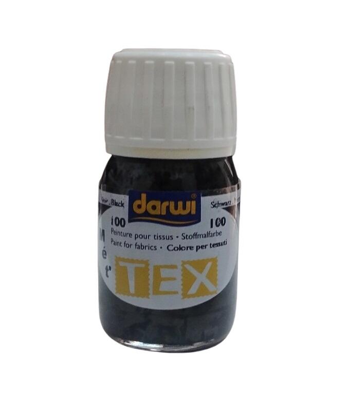 Colore per Tessuti Nero Darwi Tex 30 ml – Pittura Permanenti per Stoffa, Lavabile e Brillante