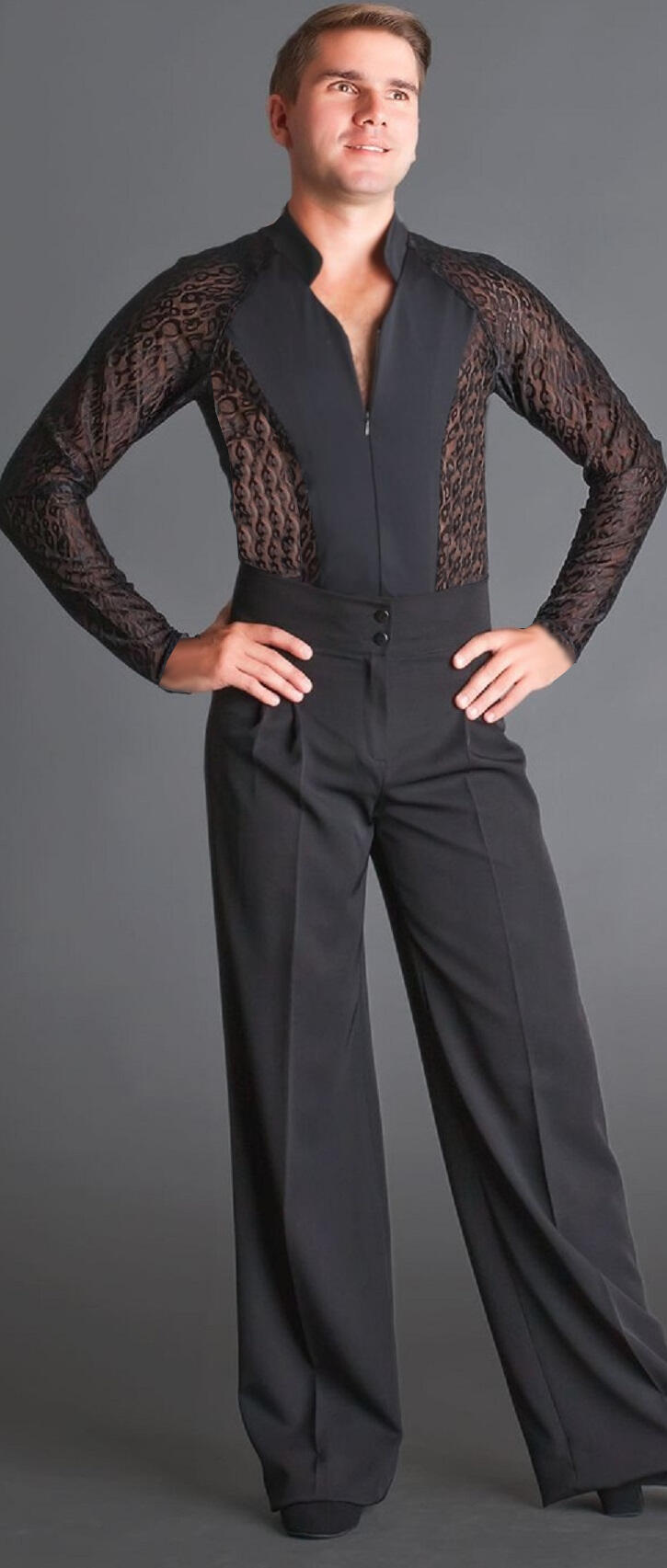 U705 MEN'S ELASTIC FABRIC DANCE BODY SHIRT
