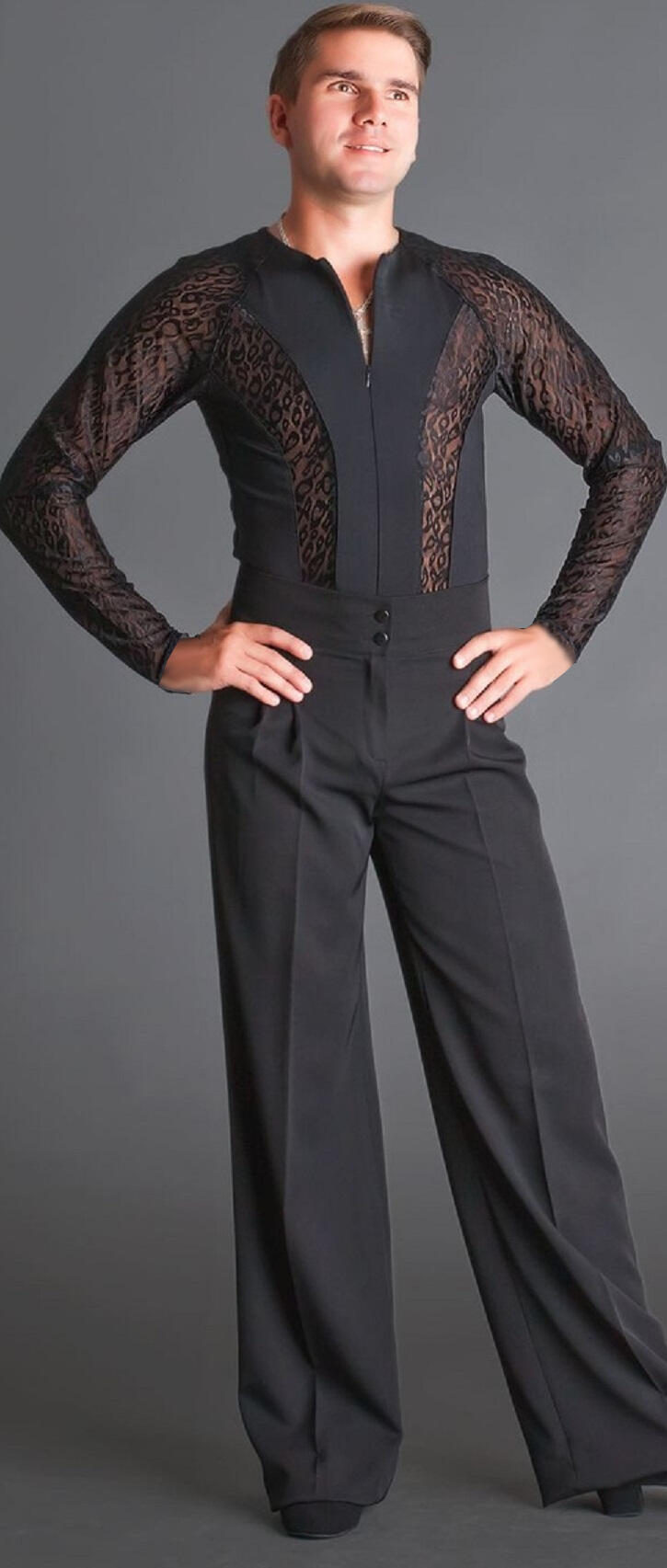 U705 MEN'S ELASTIC FABRIC DANCE BODY SHIRT