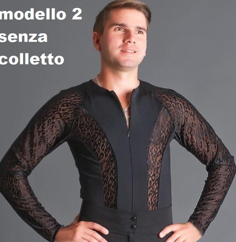 U705 MEN'S ELASTIC FABRIC DANCE BODY SHIRT