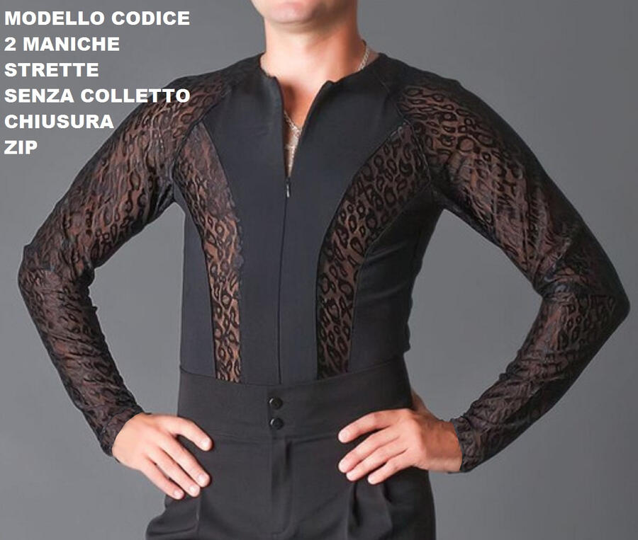 U705 MEN'S ELASTIC FABRIC DANCE BODY SHIRT