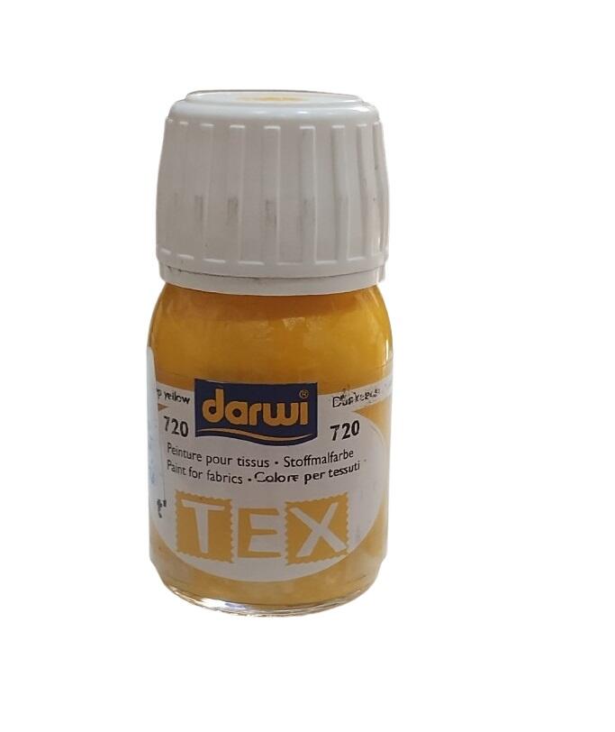 Colore per Tessuti Giallo chiaro Darwi Tex 30 ml – Pittura Permanenti per Stoffa, Lavabile e Brillante