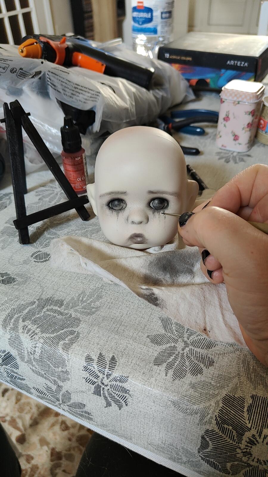 Betsy Artista peluche stoffa e porcellana