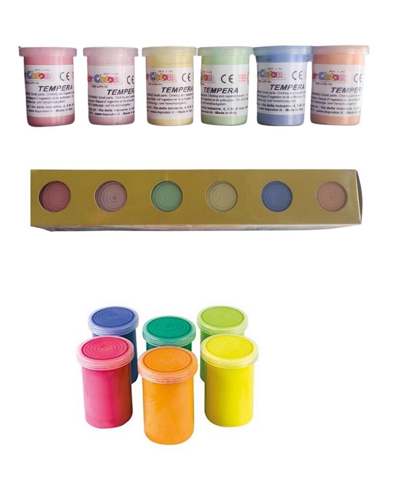 Set 6 Colori Tempera Pastello Toy Color – Vasetti da 25 ml 