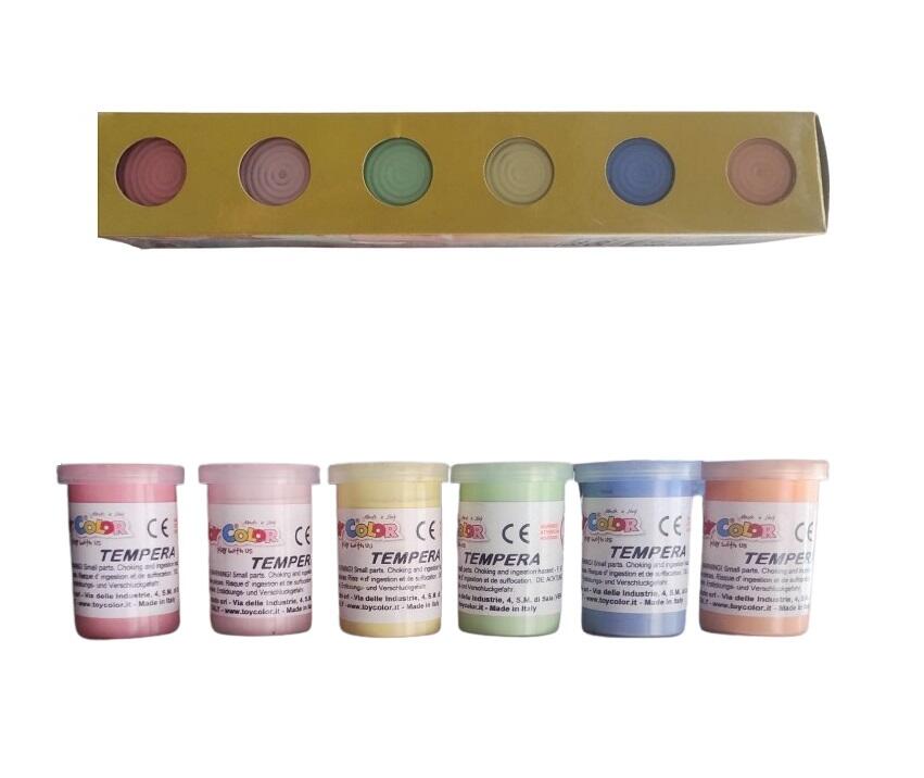 Set 6 Colori Tempera Pastello Toy Color – Vasetti da 25 ml 