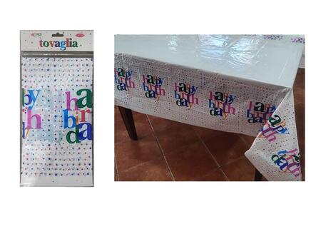 6 Tovaglie in PVC 132X220 cm – Tema Happy birthday